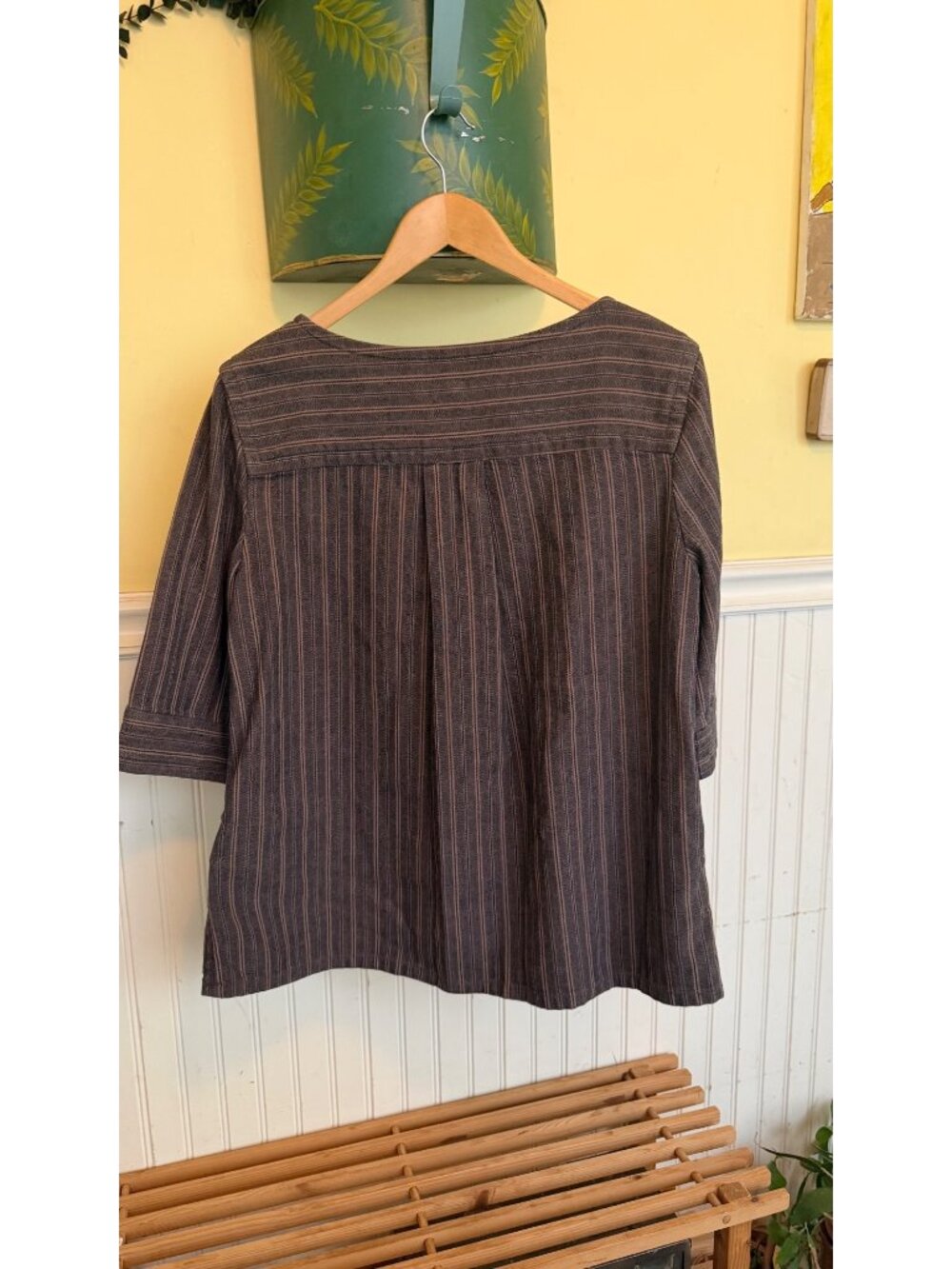 Marc By Marc Jacobs Womens Striped Cotton Top With Buttoned Pockets Size L